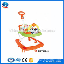 8 mute wheels animals style inflatable rings baby walker with handle bar